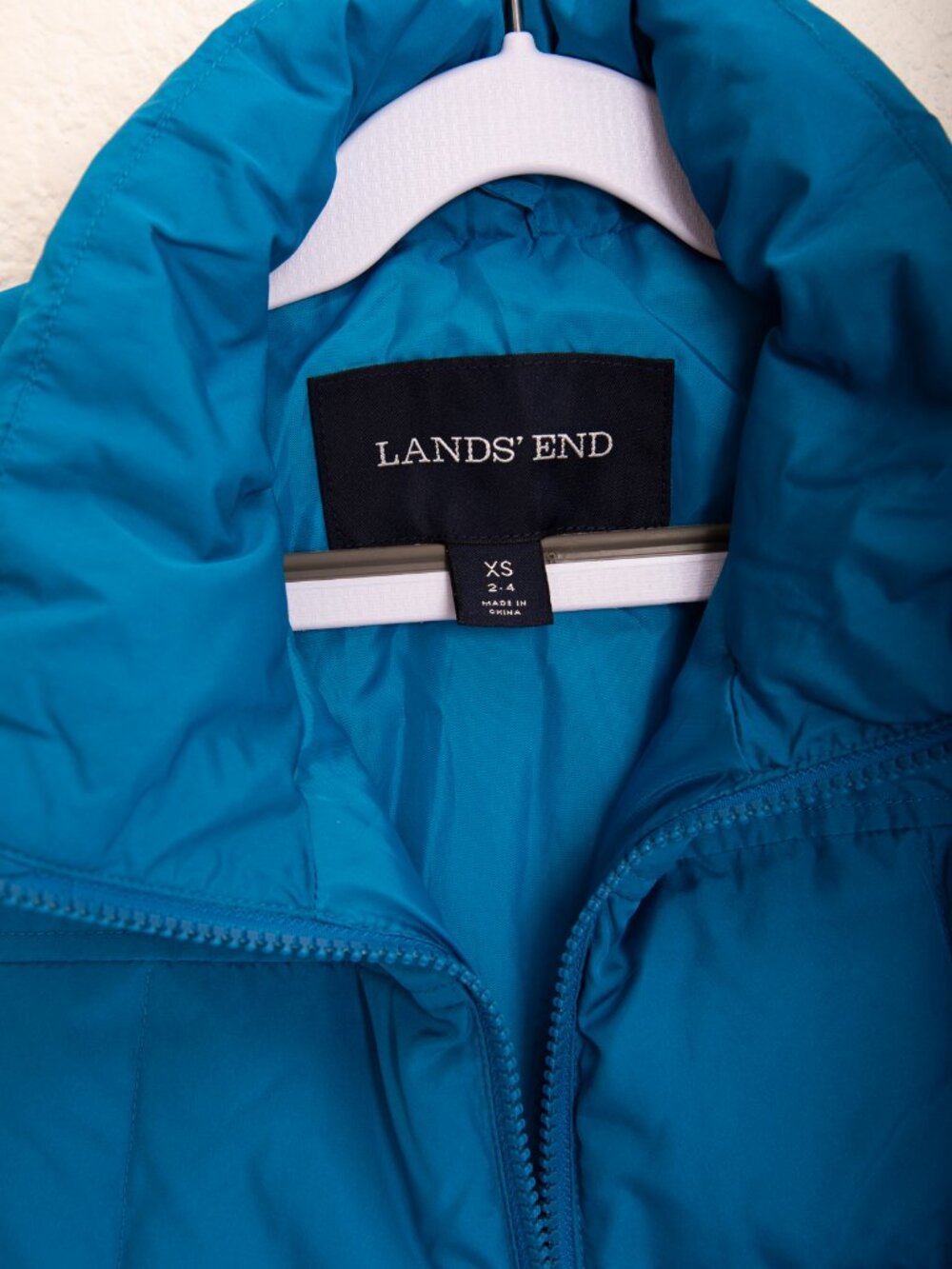 Lands’ End Down Vest Women’s XS Extra Small Blue Puffer Jacket Quilted - Picture 4 of 5